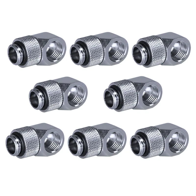 90 Degree Rotating Fittings Female To Male F-M Hard Tube Pipe Fitting G1/4'' PC Water Cooling Connector Black/Silver 2/4/6/8PCS
90 Degree Rotating Fittings Female To Male F-M Hard Tube Pipe Fitting G1/4'' PC Water Cooling Connector Black/Silver 2/4/6/8PCS