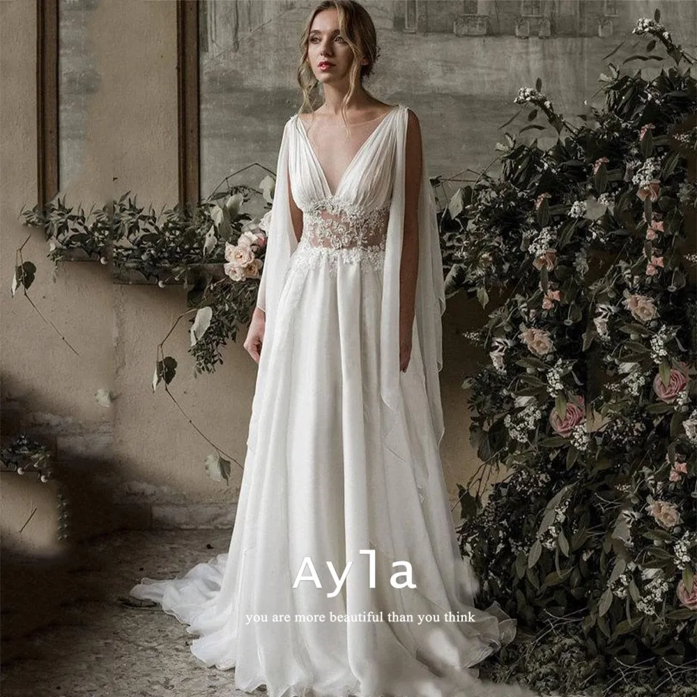 Boho Chiffon Wedding Dresses 2022 Summer Light and comfortable Grace V-neck Vestidos De Novia Sweep Train Beach Bridal Gowns
Boho Chiffon Wedding Dresses 2022 Summer Light and comfortable Grace V-neck Vestidos De Novia Sweep Train Beach Bridal Gowns