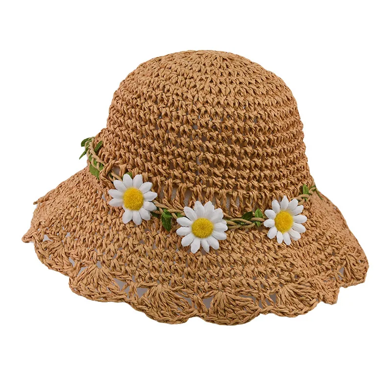 

Детская Корейская версия шляпы для рыбаков Цветочная пляжная Женская дышащая шапка для путешествий для девочек весенне-летняя