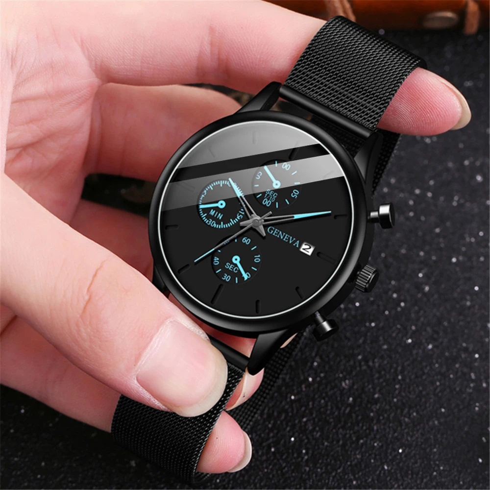 Мужские светящиеся кварцевые часы из нержавеющей стали
Мужские светящиеся кварцевые часы из нержавеющей стали