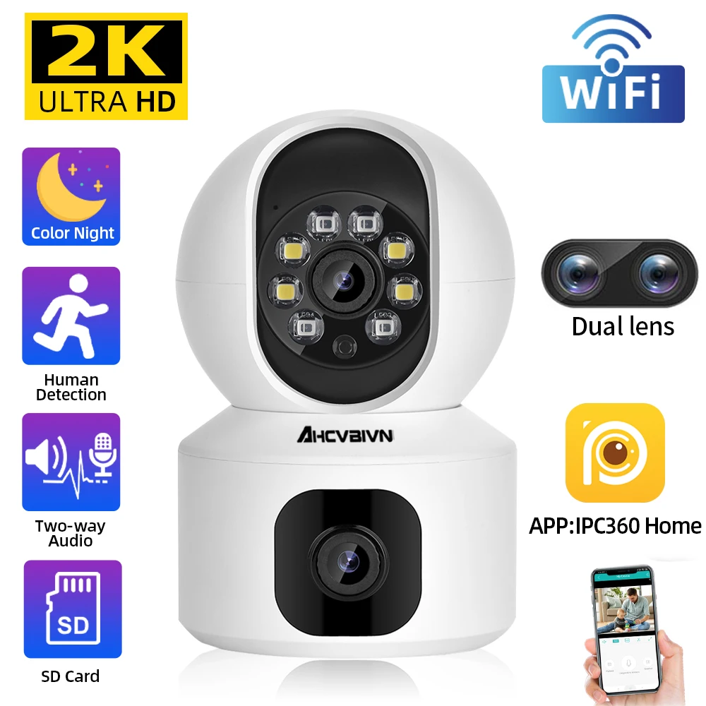 2K Dual Lens Wifi PTZ IP Security Camera Indoor Home Baby Monitor 2 Way Audio Wireless CCTV Video Surveillance Camera ICsee 2MP
2K Dual Lens Wifi PTZ IP Security Camera Indoor Home Baby Monitor 2 Way Audio Wireless CCTV Video Surveillance Camera ICsee 2MP