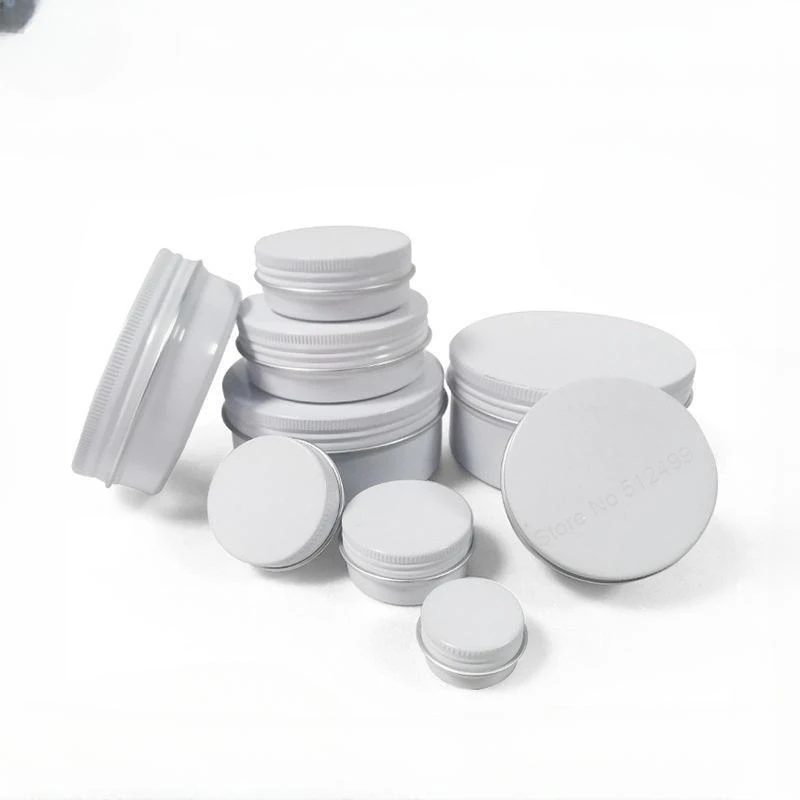 10g 20g 30g Aluminum Tin Jars White Empty Round Aluminum Box Metal Tin Can Screw Thread Lid Candle Tea Candy Box 50pcs
10g 20g 30g Aluminum Tin Jars White Empty Round Aluminum Box Metal Tin Can Screw Thread Lid Candle Tea Candy Box 50pcs