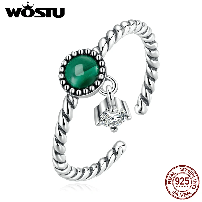 WOSTU 925 Sterling Silver Vintage Green Malachite Open Twist Rings for Women Handmade Round Natural Stone CZ Link Ring CQR853
WOSTU 925 Sterling Silver Vintage Green Malachite Open Twist Rings for Women Handmade Round Natural Stone CZ Link Ring CQR853