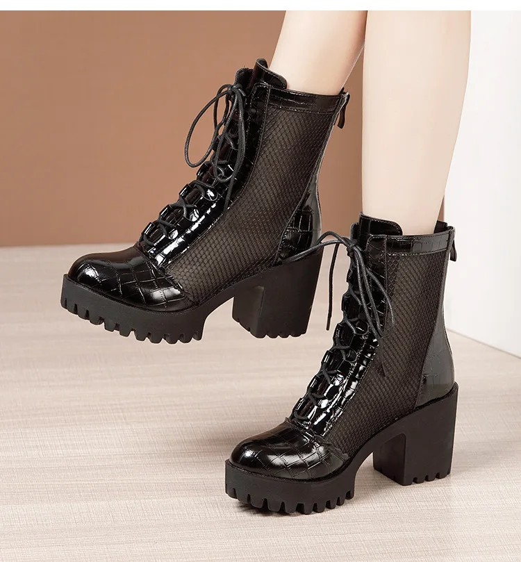 Mesh Martin boots women's new waterproof platform round toe high-heeled thick-heeled lace-up all-match cool boots women boots
Mesh Martin boots women's new waterproof platform round toe high-heeled thick-heeled lace-up all-match cool boots women boots