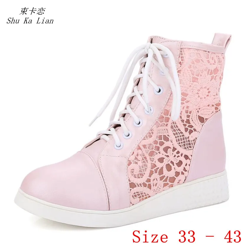 Summer Spring Cut-Outs Woman Flat Ankle Boots Lace-Up Women Flats Casual Shoes Short Boots Plus Size 33-40.41,42,43
Summer Spring Cut-Outs Woman Flat Ankle Boots Lace-Up Women Flats Casual Shoes Short Boots Plus Size 33-40.41,42,43