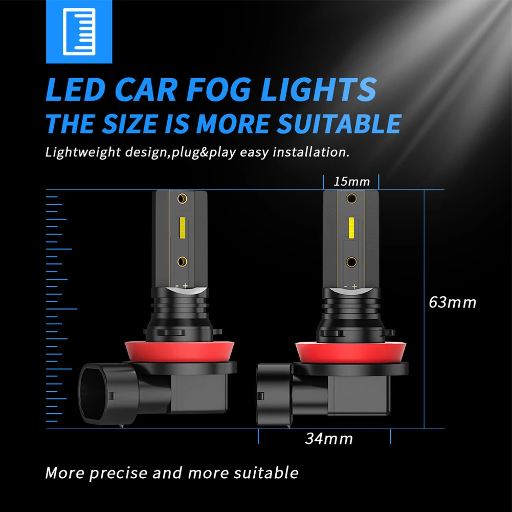 

Universal Car Lights Fog Lights 1200LM 30W 6500K Car LED Headlight Bulbs H4/H7/H8/H11/9005/9006 Car Accessories