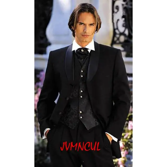 

Новое поступление, Черные смокинги для жениха, мужские костюмы лучших мужчин, костюмы для мужчин, блейзер, 3 предмета (пиджак + брюки + жилет + галстук)
