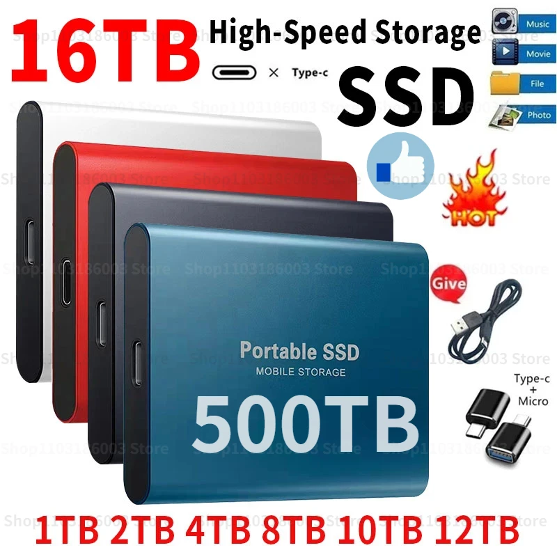 Original SSD 1TB Mini Hard Disks High-speed Drive 2TB USB 3.1 Interface External Solid State Hard Drive for Laptop/desktop/phone
Original SSD 1TB Mini Hard Disks High-speed Drive 2TB USB 3.1 Interface External Solid State Hard Drive for Laptop/desktop/phone