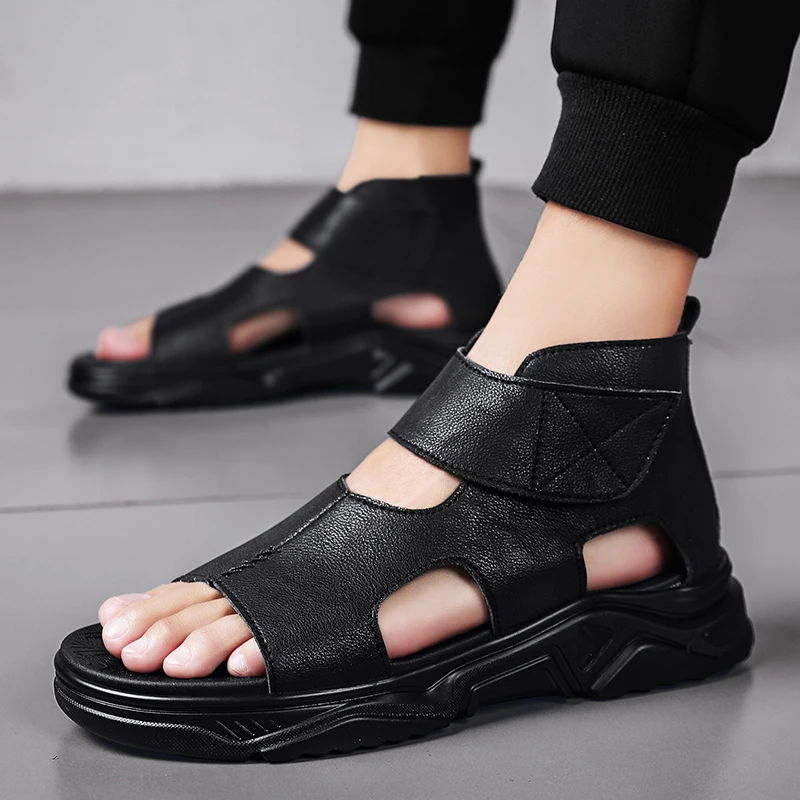 Designer Calfskin Luxury Summer Men's High Top Sandals Genuine Leather Shoes British Slippers Men Boots Dad Shoes Sneakers Men
Designer Calfskin Luxury Summer Men's High Top Sandals Genuine Leather Shoes British Slippers Men Boots Dad Shoes Sneakers Men