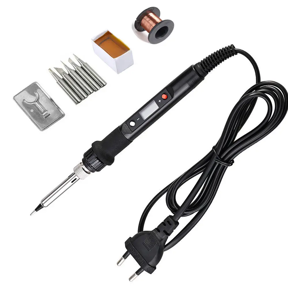 80W Soldering Iron Adjustable Temperature Electric Iron LCD Digital Display Welding Repair Lead-free 220V / 110V Solder Station
80W Soldering Iron Adjustable Temperature Electric Iron LCD Digital Display Welding Repair Lead-free 220V / 110V Solder Station