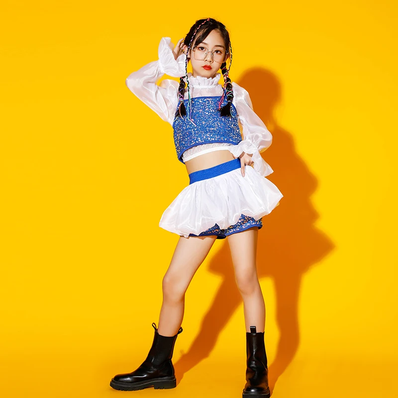 Детская футболка с блестками и укороченным топом, танцевальная одежда в стиле K-POP, танцевальная одежда в стиле хип-хоп, комплект с мини-юбкой, танцевальная одежда для девочек, костюм для джазовых танцев, одежда для шоу 
Детская футболка с блестками и укороченным топом, танцевальная одежда в стиле K-POP, танцевальная одежда в стиле хип-хоп, комплект с мини-юбкой, танцевальная одежда для девочек, костюм для джазовых танцев, одежда для шоу