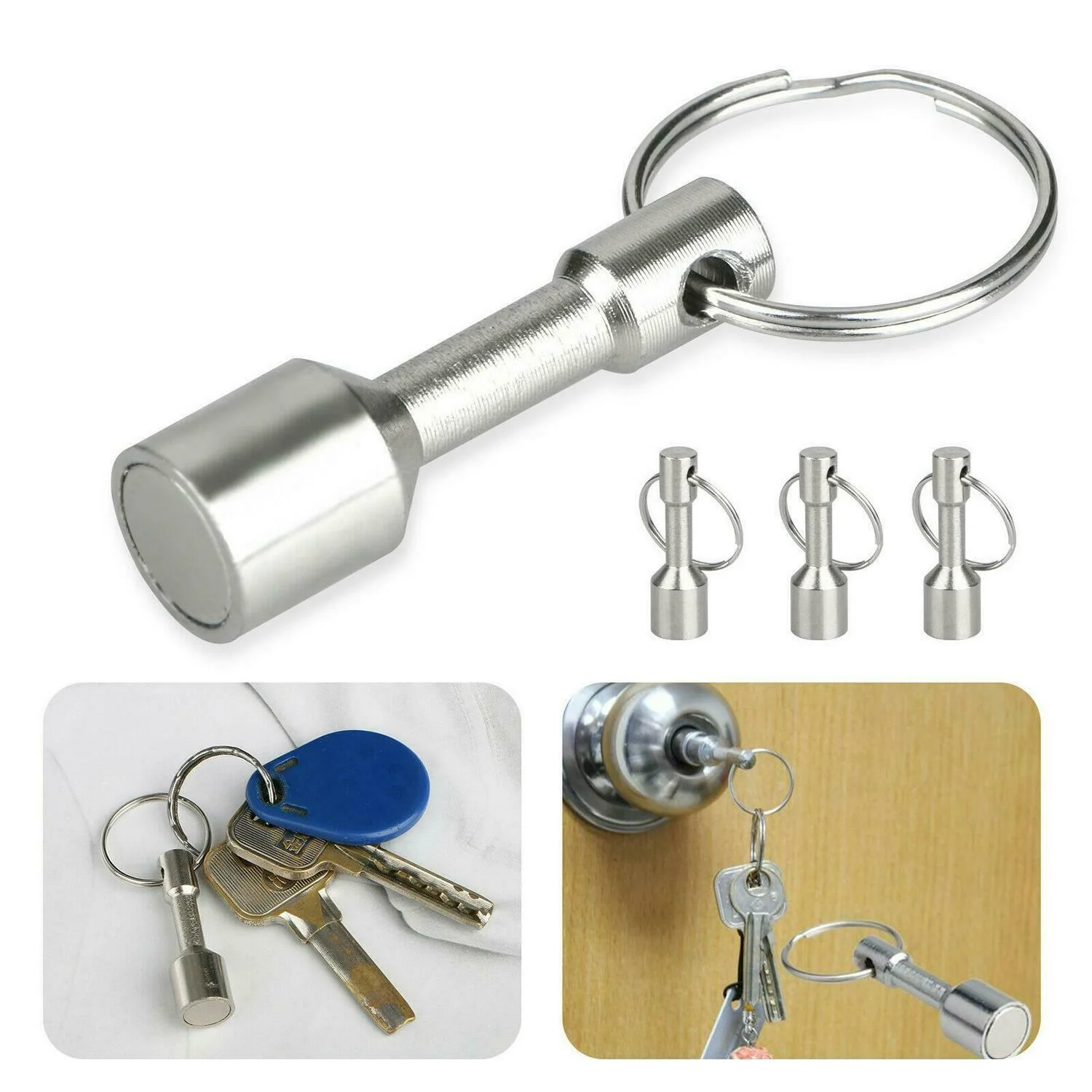 Metal Magnet Keychain Split Ring With Metal Ring Silver Pocket Keyring Hanging Holder Silver Portable Outdoor Tools
Metal Magnet Keychain Split Ring With Metal Ring Silver Pocket Keyring Hanging Holder Silver Portable Outdoor Tools