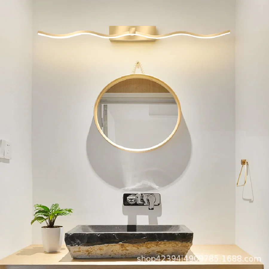 

Зеркальный налобный фонарь для ванной простой современный светодиодный светильник для зеркала для макияжа освещение для ванной в скандина...