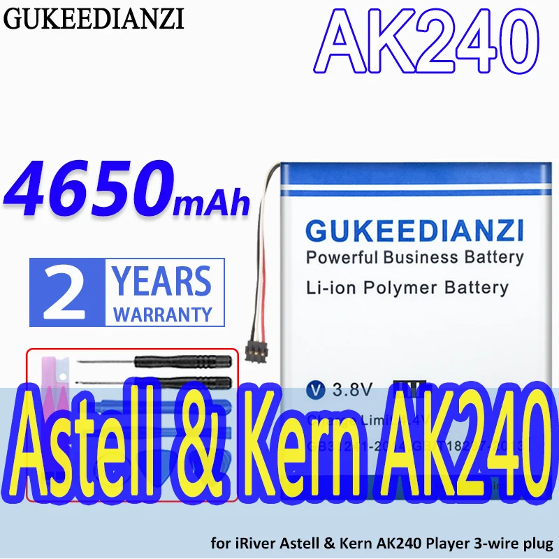 GUKEEDIANZI High Capacity Battery 4650mAh for iRiver Astell & Kern AK240 Player 3-wire plug Bateria
GUKEEDIANZI High Capacity Battery 4650mAh for iRiver Astell & Kern AK240 Player 3-wire plug Bateria