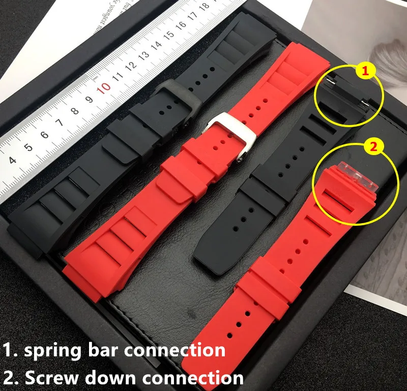 20mm black red Soft quality Imported Nature Soft Silicone Rubber Watchband For Richard Watch Mille Strap band buckle buckle logo
20mm black red Soft quality Imported Nature Soft Silicone Rubber Watchband For Richard Watch Mille Strap band buckle buckle logo