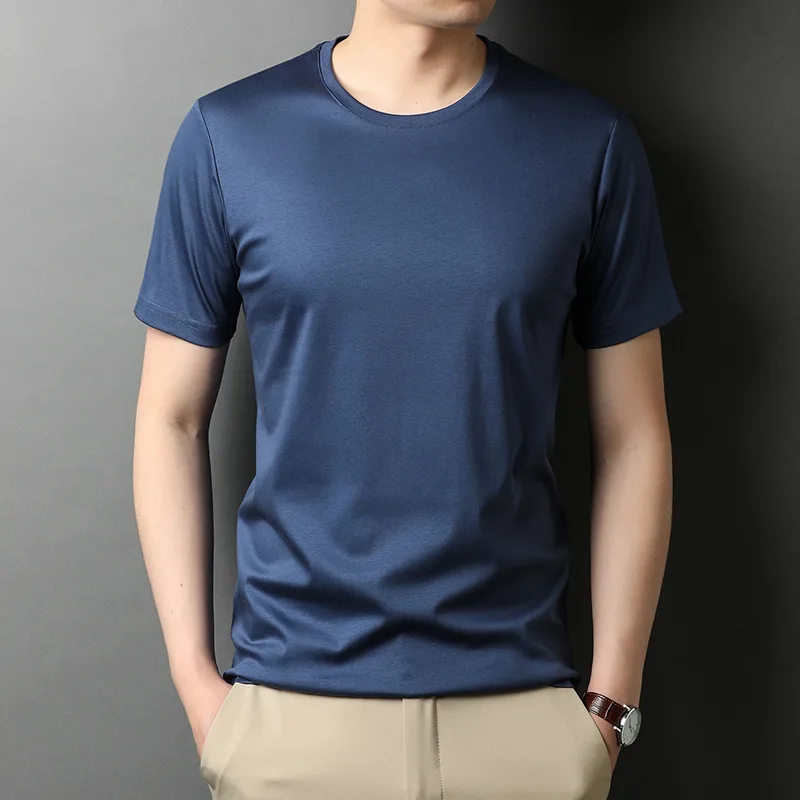 B5183 Gemerceriseerde Katoen Korte Mouw T-shirt Mannen Merk Hoge Kwaliteit Zomer Casual Crewneck Tops Slim Fit Effen Kleur
B5183 Gemerceriseerde Katoen Korte Mouw T-shirt Mannen Merk Hoge Kwaliteit Zomer Casual Crewneck Tops Slim Fit Effen Kleur