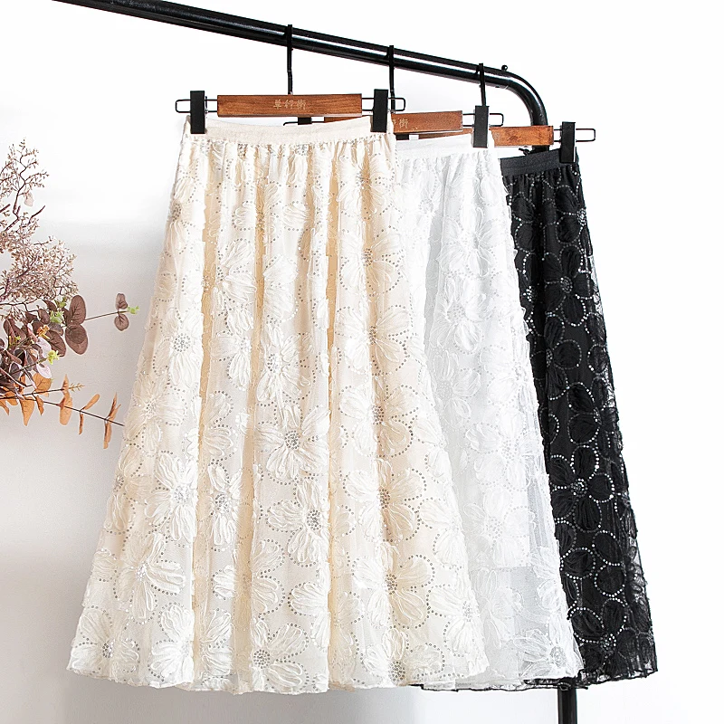 Mesh A-Line Sequins Skirt Mid-Length High-Waisted Korean Fashion Skirts Casual All-Match Gentle Spring New Dropshipping
Mesh A-Line Sequins Skirt Mid-Length High-Waisted Korean Fashion Skirts Casual All-Match Gentle Spring New Dropshipping