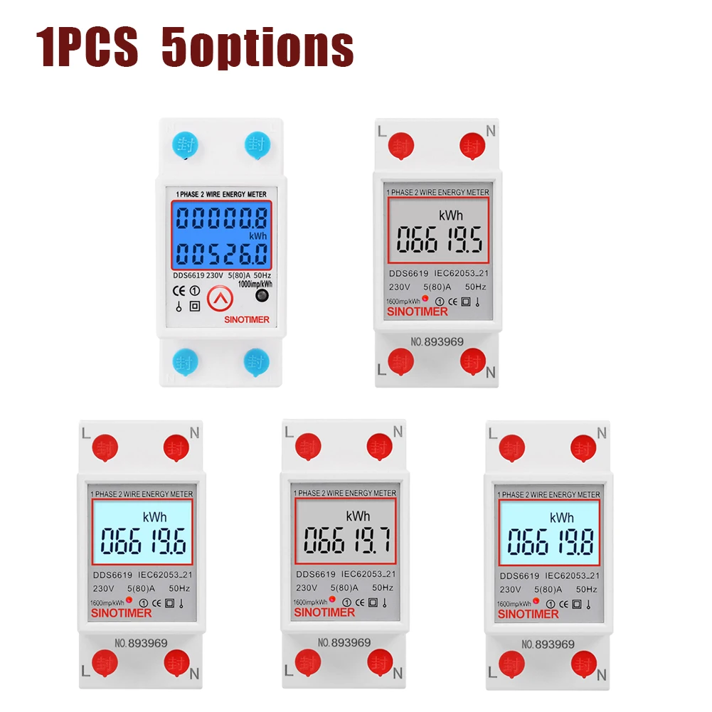 Din Rail Digital Single Phase Two Wire Energy Meter KWh AC Voltage Current Power Consumption Wattmeter Electricity 50Hz DDS6619
Din Rail Digital Single Phase Two Wire Energy Meter KWh AC Voltage Current Power Consumption Wattmeter Electricity 50Hz DDS6619