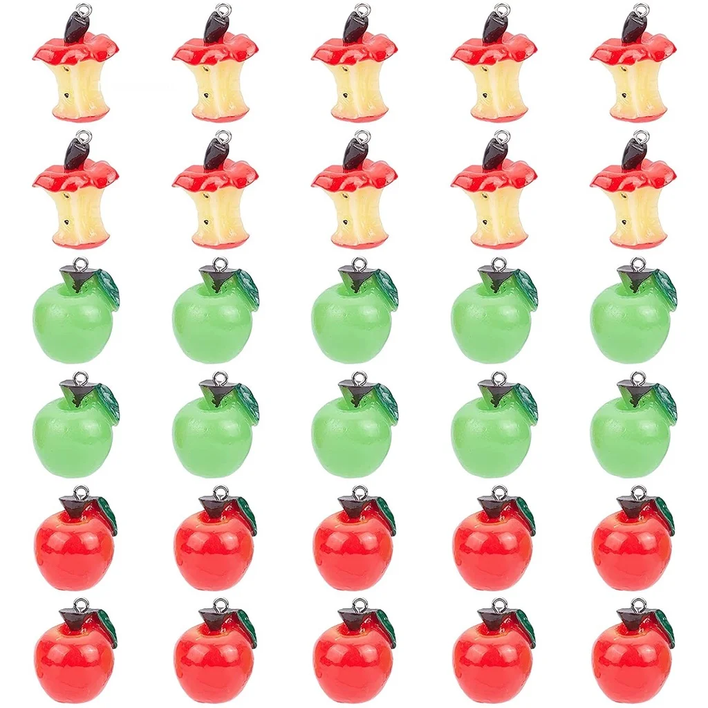 30pcs Apple Charms3 Styles Resin Fruit Apple Core Pendant Charms 3D Fruit Hanging Ornament Imitation Pendants for Jewelry Making
30pcs Apple Charms3 Styles Resin Fruit Apple Core Pendant Charms 3D Fruit Hanging Ornament Imitation Pendants for Jewelry Making
