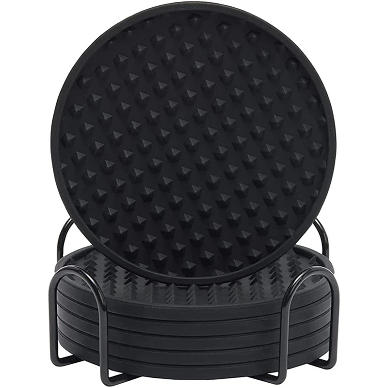 6Pcs Silicone Coaster, Drink Coaster With Holder, Coffee Coaster, Suitable For Bar, Desktop, Non-Slip 
6Pcs Silicone Coaster, Drink Coaster With Holder, Coffee Coaster, Suitable For Bar, Desktop, Non-Slip