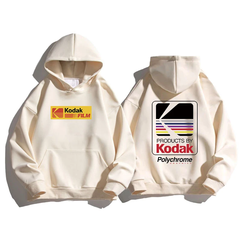 

Autumn Winter Men Hoodies Women Streetwear Kodak Print Vintage Pullover Sports Hip Hop Sweatshirt High Quality Unisex Hoody Tops