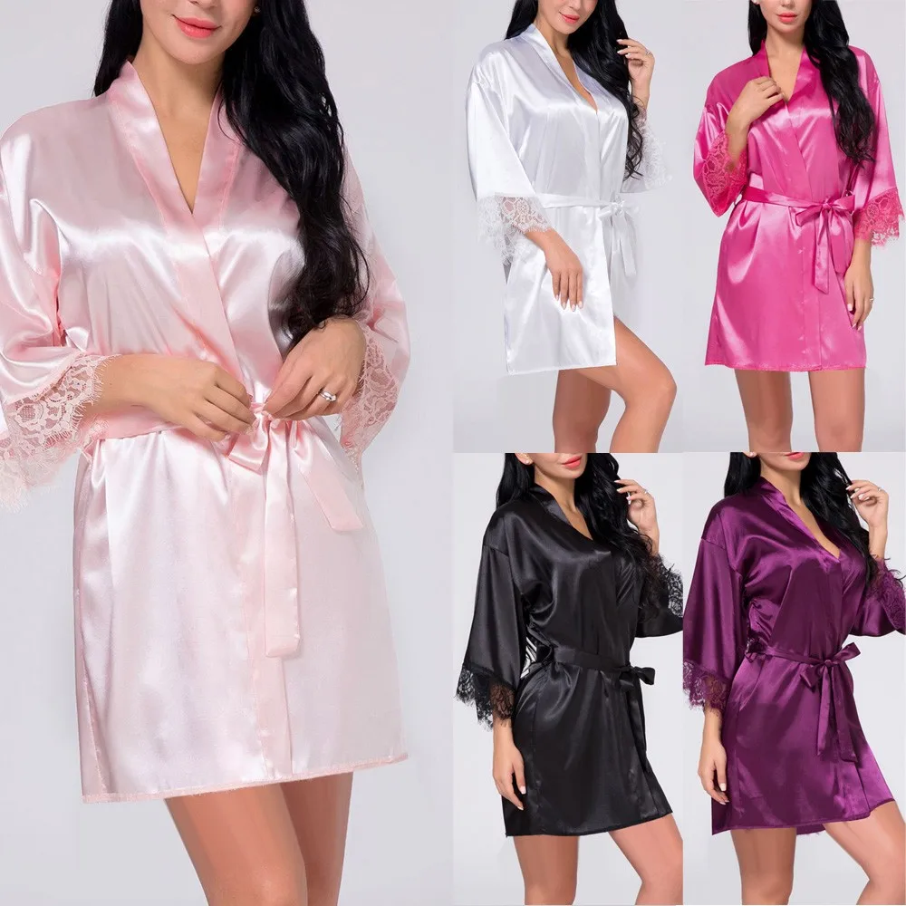 Womens Lingerie Satin Robes Sexy Intimate Lace Night-dress Nightwear Sleepwear Night Gown Erotic Underwear Bathrobe Pajamas
Womens Lingerie Satin Robes Sexy Intimate Lace Night-dress Nightwear Sleepwear Night Gown Erotic Underwear Bathrobe Pajamas
