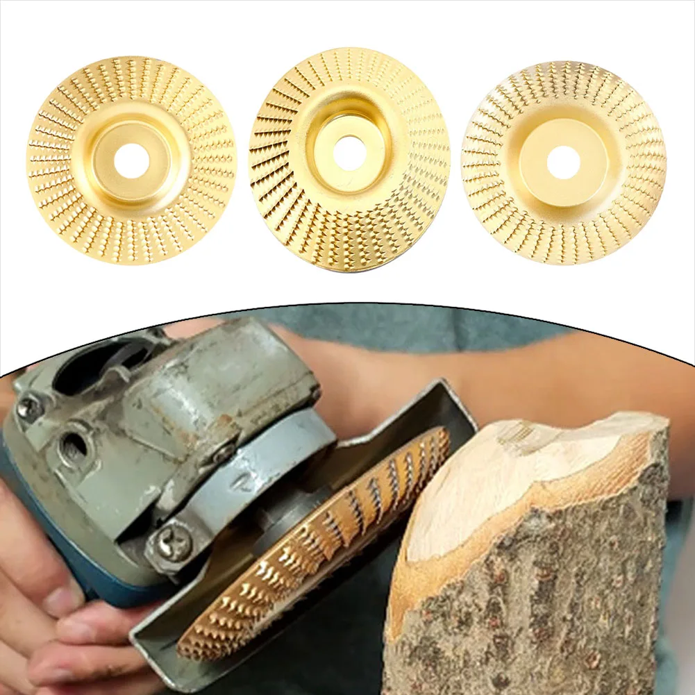 

3pcs Wood Grinding Polishing Wheel Rotary Disc Flat/slope/arc Sanding Discs For 100 Type Angle Grinder Woodworking Grinding Tool