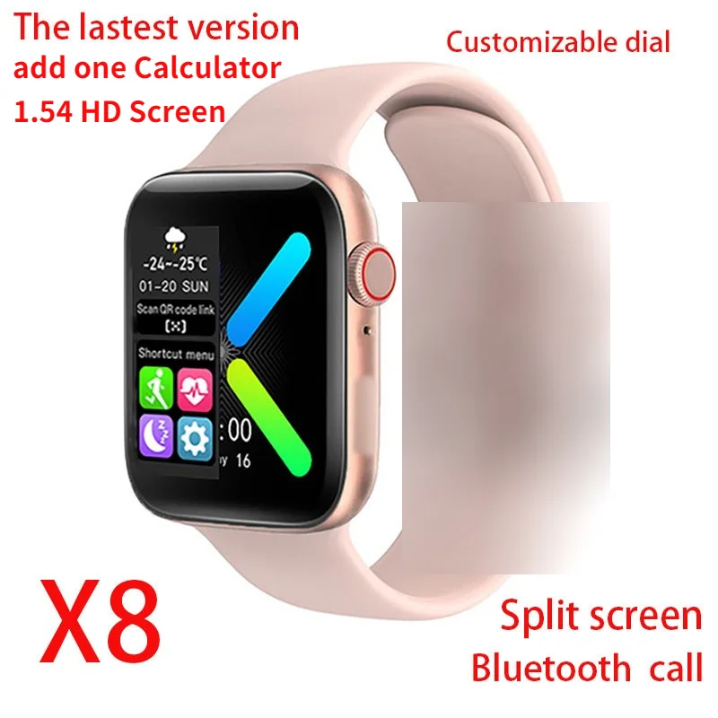 New X8 1.54 inch Smartwatch Original Men Women Bluetooth Call Full Touch Heart Rate Monitor Waterproof Sport Smart Watch 44mm
New X8 1.54 inch Smartwatch Original Men Women Bluetooth Call Full Touch Heart Rate Monitor Waterproof Sport Smart Watch 44mm