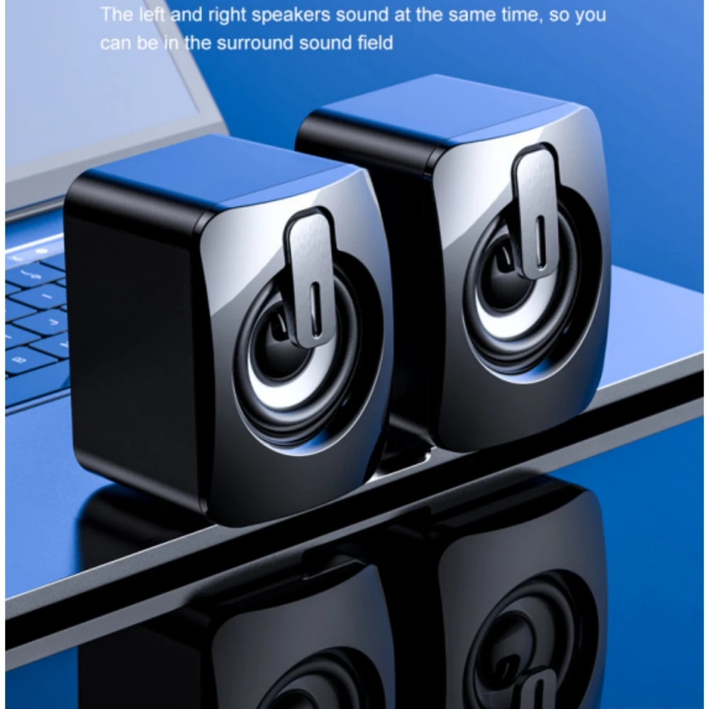 

3D Computer Mini Speakers Desktop Usb Wired Stereo Bass HIFI Sound Box Subwoofer Audio Desktop Pc Speakers