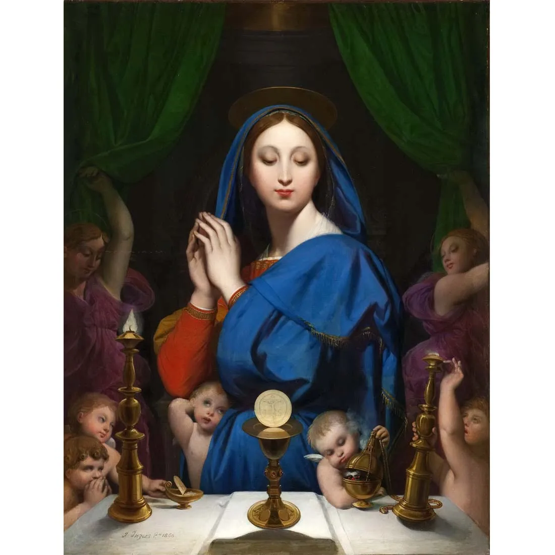 Hand painted high quality reproduction of Virgin with the Host by Ingres Classical figure oil painting Wall decoration painting
Hand painted high quality reproduction of Virgin with the Host by Ingres Classical figure oil painting Wall decoration painting