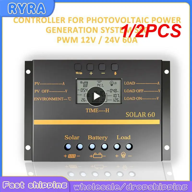 

1/2PCS 80A Solar Panel Charge Controller 12V 24V Auto LCD USB Solar Battery Charger High Efficiency Solar 80 Series PWM