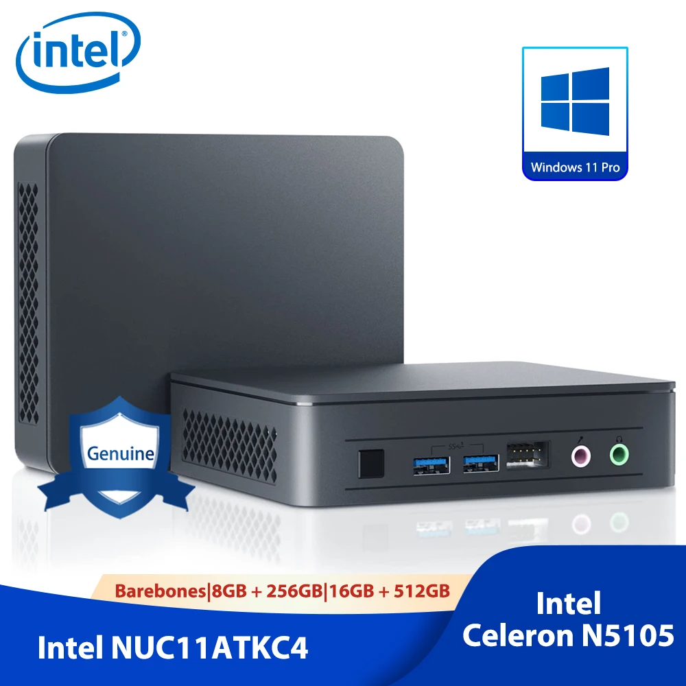 

Intel NUC 11 Atlas Mini Pc/HTPC Intel® Celeron® N5105 UHD Graphics Support 4K Win 11 8GB RAM 256GB SSD Mini Desktop Pc