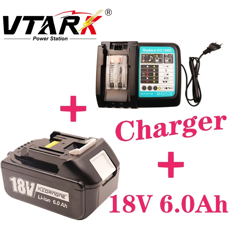 WIth Charger BL1860 Rechargeable Battery 18 V 6000mAh Lithium Ion for Makita 18v Battery 6ah BL1840 BL1850 BL1830 BL1860B LXT400
WIth Charger BL1860 Rechargeable Battery 18 V 6000mAh Lithium Ion for Makita 18v Battery 6ah BL1840 BL1850 BL1830 BL1860B LXT400
