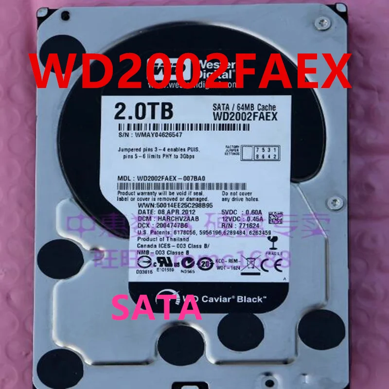 

Original 90% New Hard Disk For WD 2TB SATA 3.5" 7200RPM 64MB Desktop HDD For WD2002FAEX