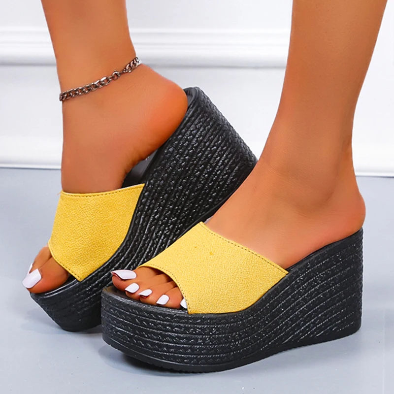 2022 Summer Platform Wedges Slippers Women Yellow Open Toe Thick Bottom Sandals Woman Outdoor Casual Beach Shoes Ladies 43
2022 Summer Platform Wedges Slippers Women Yellow Open Toe Thick Bottom Sandals Woman Outdoor Casual Beach Shoes Ladies 43