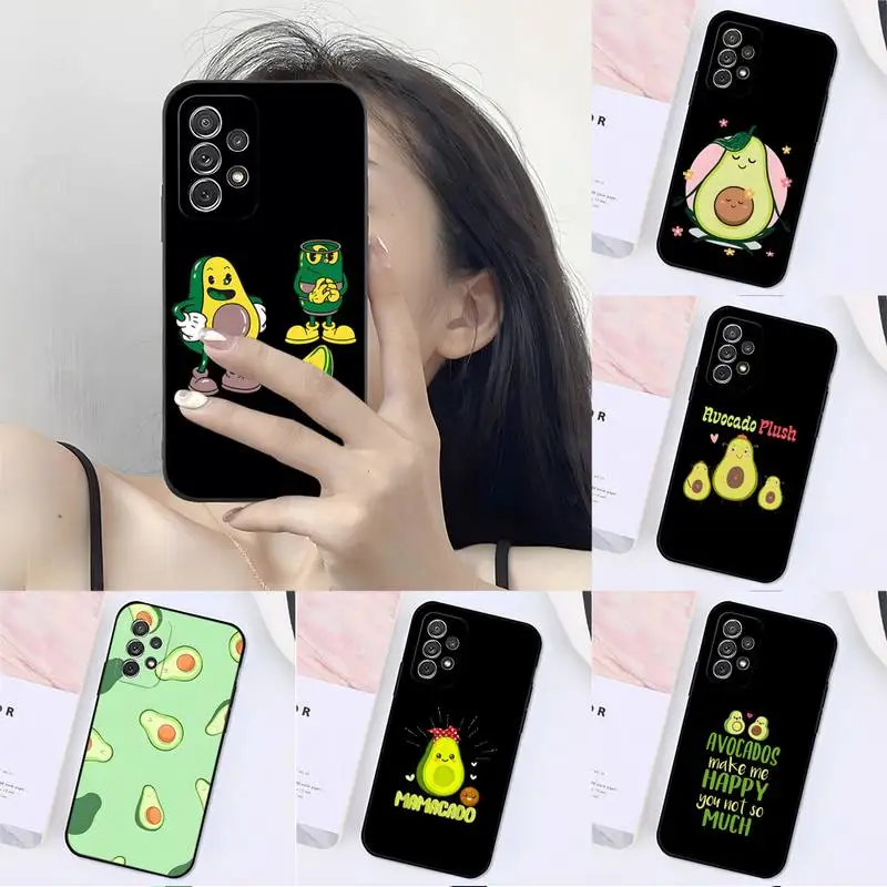 

Cute Avocado Phone Case Funda For Samsung A33 A01 A02 A6s A10 A10s A11 A12 A20E A20C A21 A21s A22 A6 A7 A8 Cover