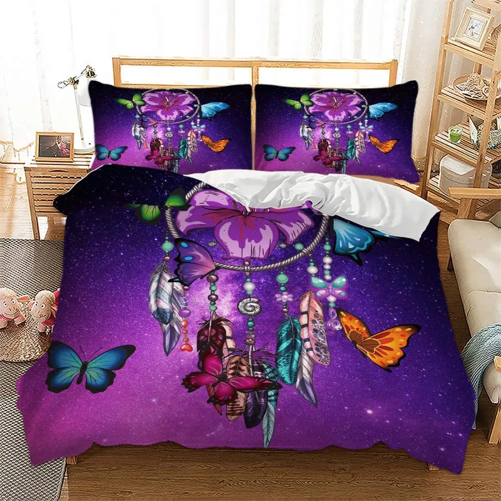 Dream Catcher Duvet Cover Twin Queen Size for Teens Purple Butterfly Comforter Cover with Pillowcases Floral Printed Bedding Set
Dream Catcher Duvet Cover Twin Queen Size for Teens Purple Butterfly Comforter Cover with Pillowcases Floral Printed Bedding Set