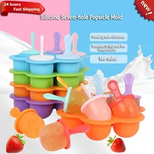 DIY Ice Cream Ice Popsicles Mold Food Grade Silicone Ice Cream Ball Molds Baby Food Popsicle Sticks Multiple Uses Ice Cube Maker