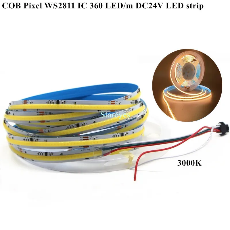 Stareyes COB SPI Светодиодная лента теплый белый 5 м 24 В 
Stareyes COB SPI Светодиодная лента теплый белый 5 м 24 В