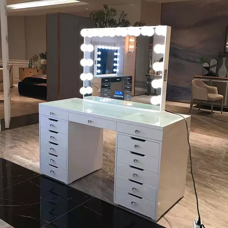 Cosmetic table multifunctional assembly dressing table light luxury white intelligent dressing mirror black lacquer floor mirror
Cosmetic table multifunctional assembly dressing table light luxury white intelligent dressing mirror black lacquer floor mirror