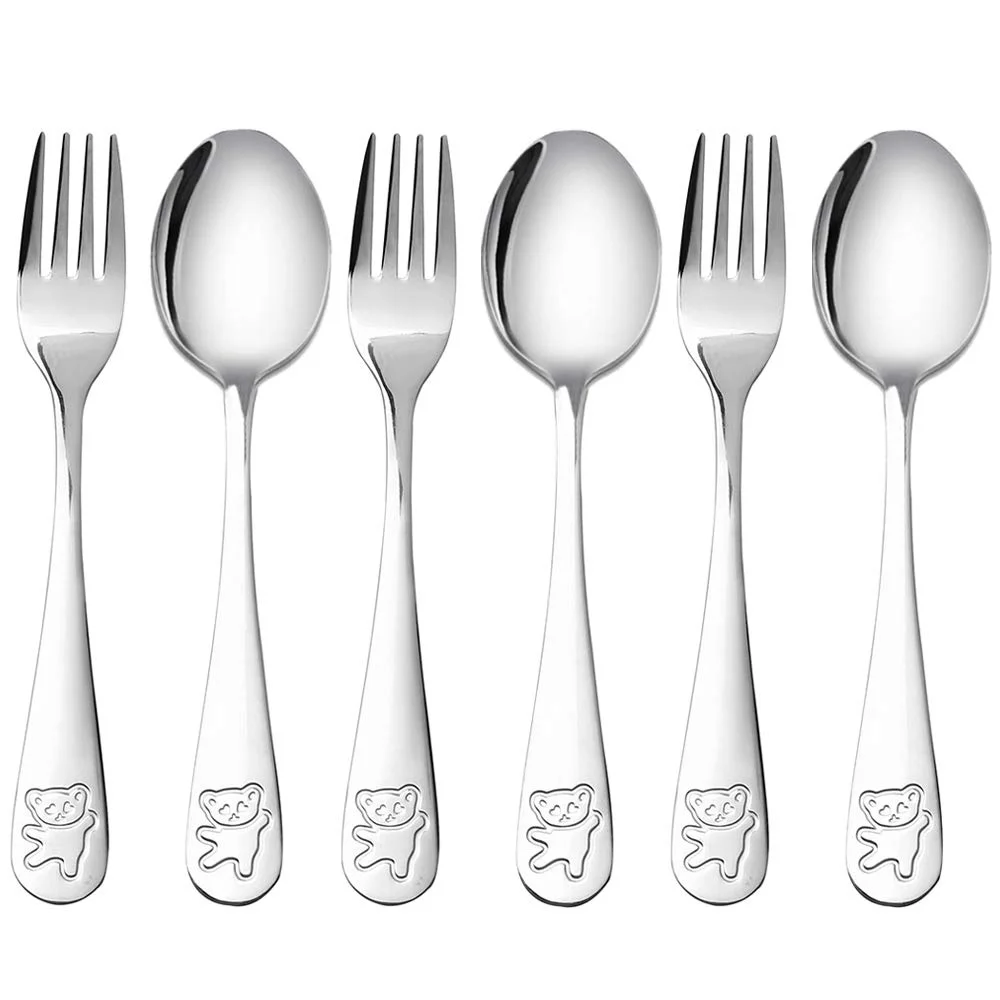 Stainless Steel Child Safety Cutlery Bear Children Spoon and Fork Set Toddler Utensils Metal Cutlery Set
Stainless Steel Child Safety Cutlery Bear Children Spoon and Fork Set Toddler Utensils Metal Cutlery Set