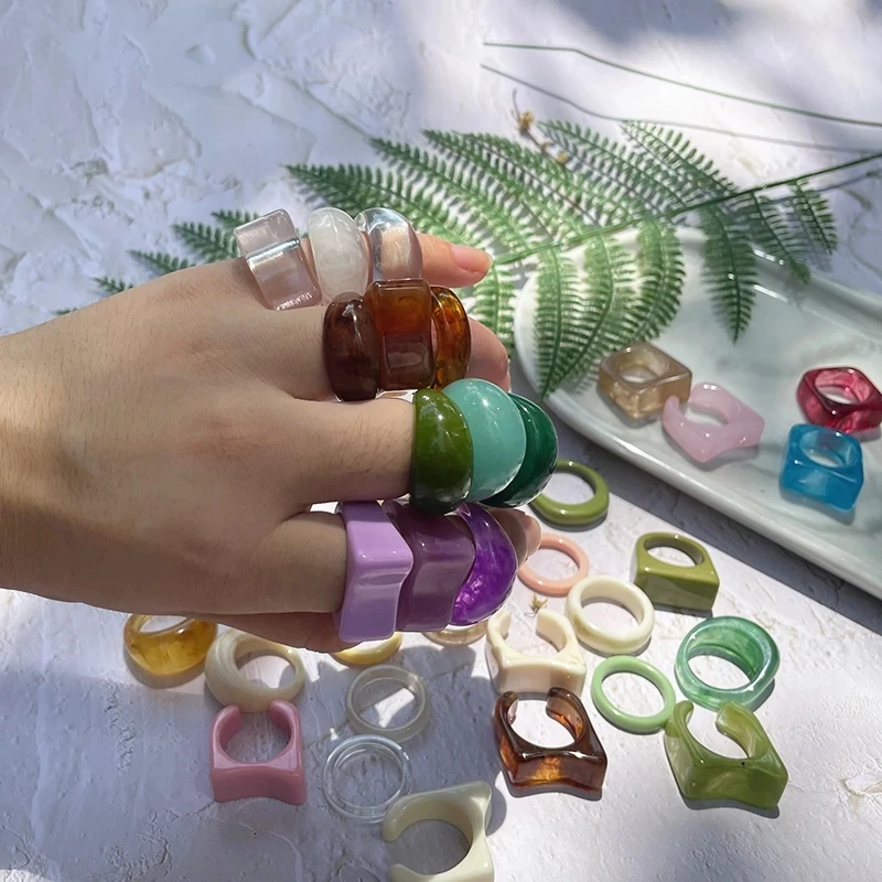 Fashion Transparent Chunky Epoxy Resin Rings Cute Multicolor Dried Flower Finger for Women Party Jewelry Gifts
Fashion Transparent Chunky Epoxy Resin Rings Cute Multicolor Dried Flower Finger for Women Party Jewelry Gifts