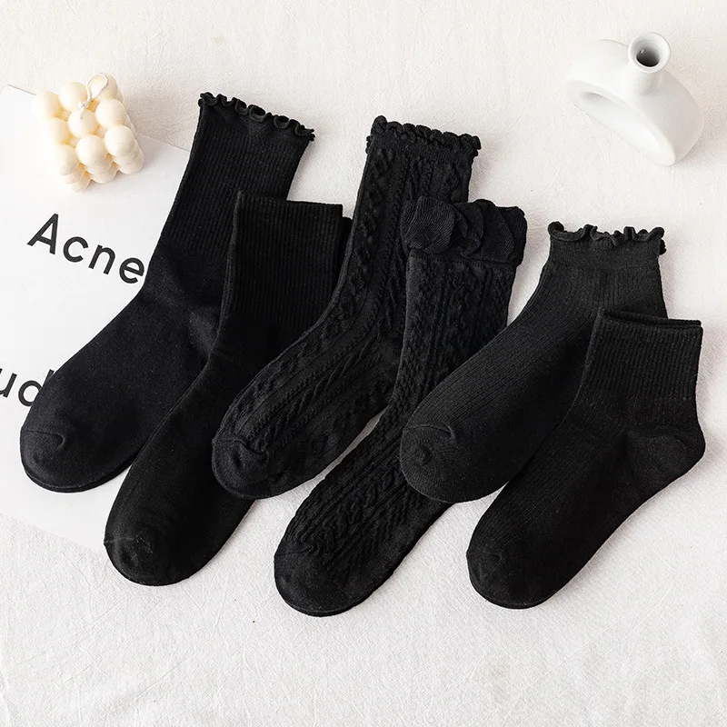 Stockings For Women In Autumn And Winter Medium Lolita Stripe Lace Short Tube Socks Black Socks
Stockings For Women In Autumn And Winter Medium Lolita Stripe Lace Short Tube Socks Black Socks