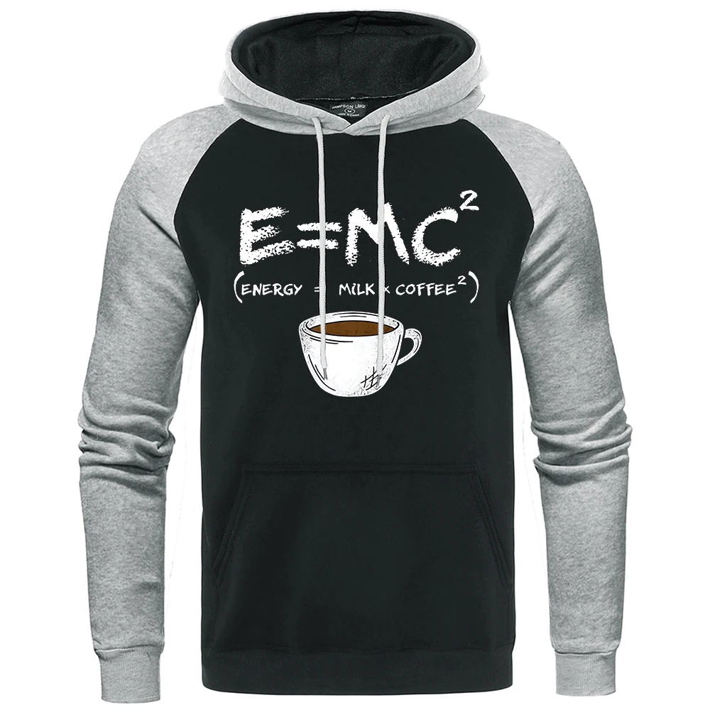 

Мужская Флисовая Толстовка с капюшоном E = Mc² Energy = Молоко + кофе