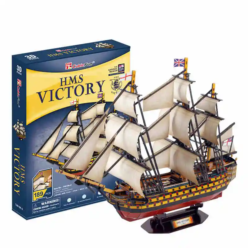 

Curiosity 3D Puzzles Large HMS Victory Vessel Ship Model 189 Pieces Sailboat Building Kits Toys for Adults Kids