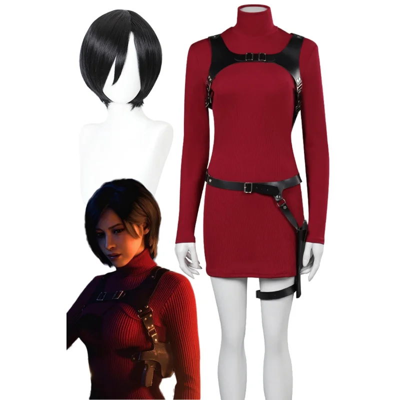 Женский парик для косплея Ada Wong, искусственная ткань для костюмированной вечеринки, для Хэллоуина, карнавала