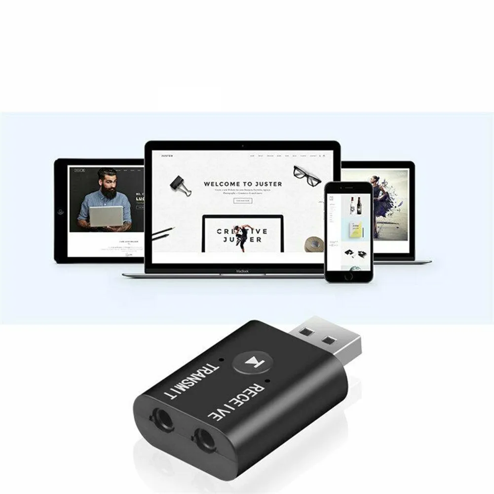 

5,0 Bluetooth передатчик и приемник ABS аксессуары аудио Aux адаптер для ПК MP3/MP4 USB беспроводной 3,5 мм 42*25*11 мм