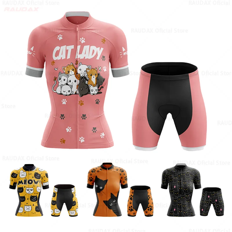Cartoon Cat Women Cycling Jersey Set 2023 Funny Summer Bicycle Cycling Clothing Short Sleeves Bike Clothes Maillot Ropa Ciclismo
Cartoon Cat Women Cycling Jersey Set 2023 Funny Summer Bicycle Cycling Clothing Short Sleeves Bike Clothes Maillot Ropa Ciclismo