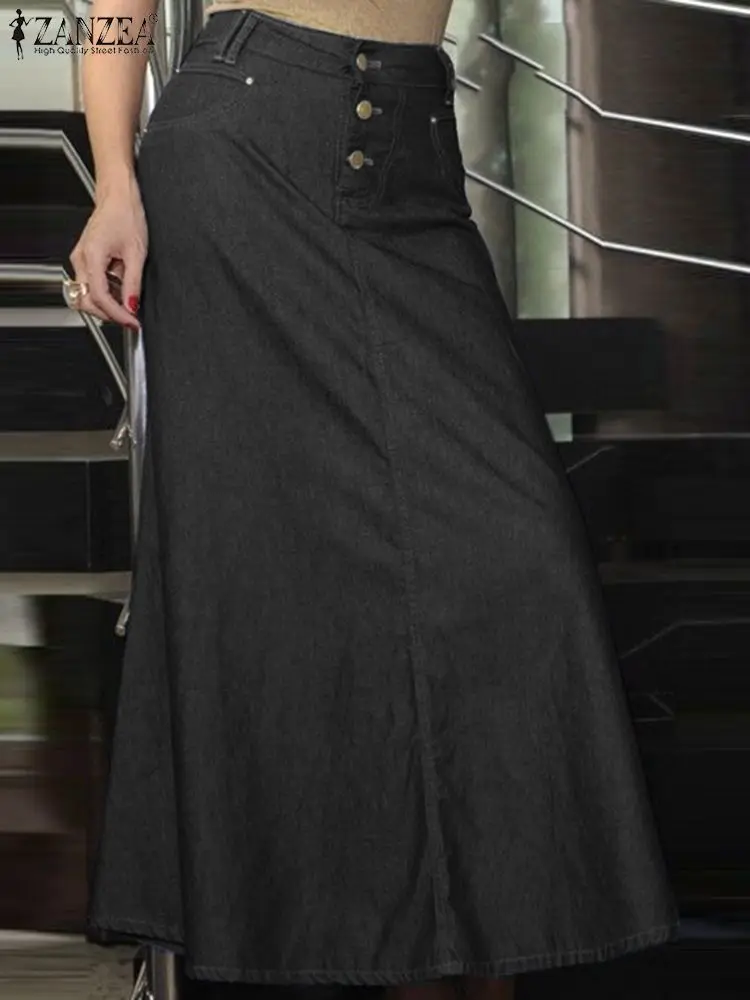Fashion Summer A-line Party Long Skirts Faldas Saia ZANZEA Women High Waist Denim Blue Skirt Vintage Solid Work Maxi Skirt Jupe
Fashion Summer A-line Party Long Skirts Faldas Saia ZANZEA Women High Waist Denim Blue Skirt Vintage Solid Work Maxi Skirt Jupe