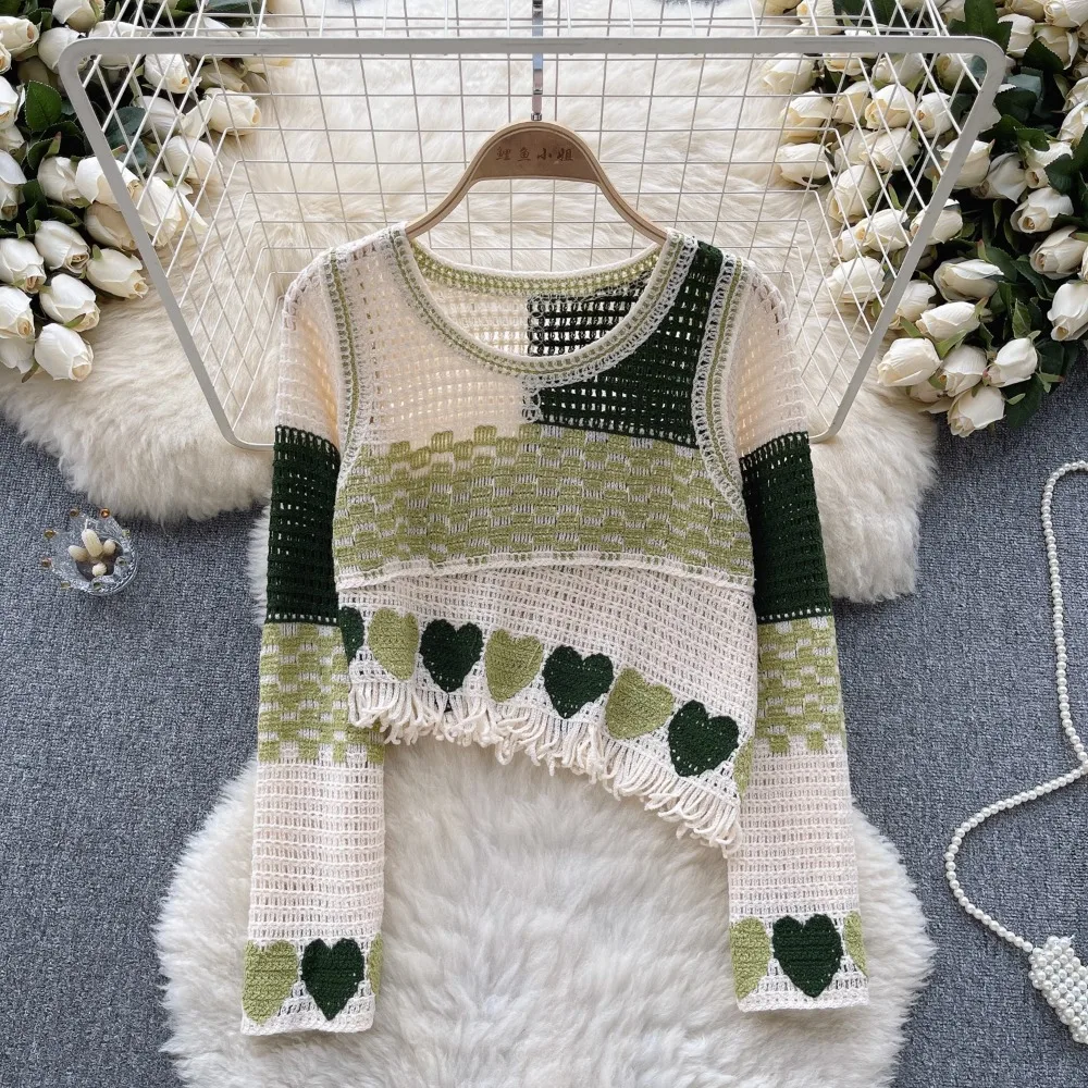Women colorblock Knitting Blouse sweater Fashion O-neck Long Sleeve Crochet Irregular Shirts Autumn Spring Female Versatile Tops
Women colorblock Knitting Blouse sweater Fashion O-neck Long Sleeve Crochet Irregular Shirts Autumn Spring Female Versatile Tops